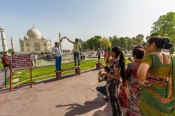 Capturing some fun and folly at the Taj Mahal.