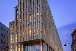 Culture House Rozet in Arnhem, Netherlands contains a library, heritage centre and community college. The Dutch town is best known as the scene of a famous battle in World War II but it is trying to reinvent itself as a cultural centre and now has this landmark building