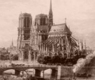 Earthlore Explorations Gothc Dreams: Nineteenth century engraving of Notre Dame de Paris